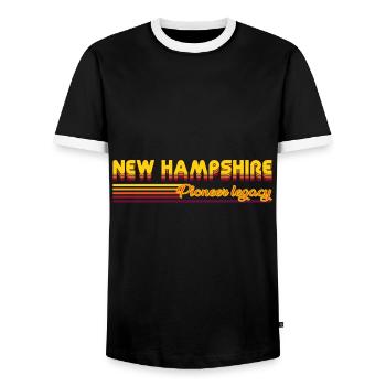cool New Hampshire USA states design - Men's Ringer Shirt - black/white - Front - AI Model Female 172 light (172cm) & AI Model Male 178 light (178cm)