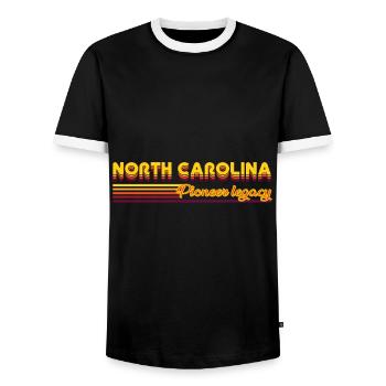 cooles North Carolina USA Bundesstaaten Design - Männer Kontrast-T-Shirt - Schwarz/Weiß - Vorne - AI Model Female 172 light (172cm) & AI Model Male 178 light (178cm)