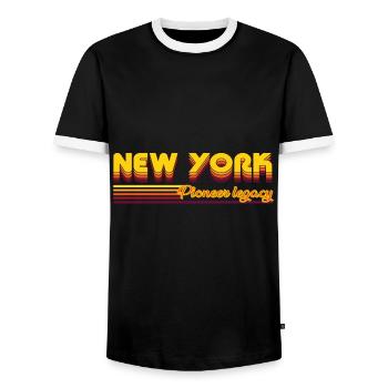 cool New York États-Unis États design - T-shirt contrasté Homme - noir/blanc - Devant - AI Model Female 172 light (172cm) & AI Model Male 178 light (178cm)