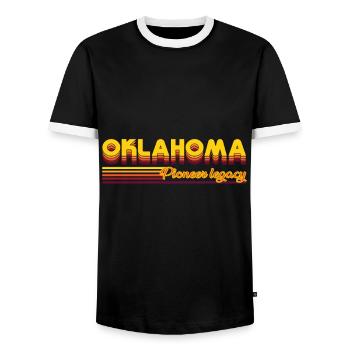 cooles Oklahoma USA Bundesstaaten Design - Männer Kontrast-T-Shirt - Schwarz/Weiß - Vorne - AI Model Female 172 light (172cm) & AI Model Male 178 light (178cm)