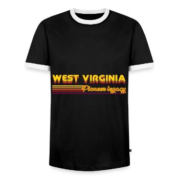 cooles West Virginia USA Bundesstaaten Design - Männer Kontrast-T-Shirt - Schwarz/Weiß - Vorne - AI Model Female 172 light (172cm) & AI Model Male 178 light (178cm)