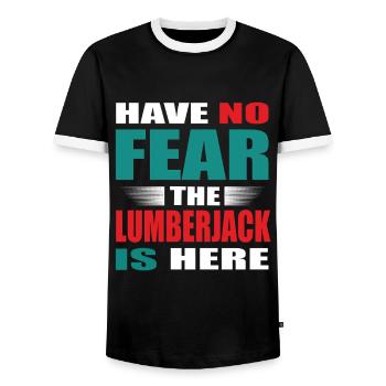 N’ayez pas peur le bûcheron est là Tenue - T-shirt contrasté Homme - noir/blanc - Devant - AI Model Female 172 light (172cm) & AI Model Male 178 light (178cm)