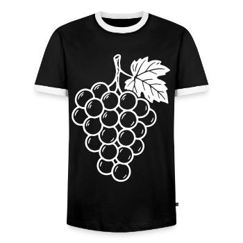 Weintrauben Design – Fruchtig & Stilvoll - Männer Kontrast-T-Shirt - Schwarz/Weiß - Vorne - AI Model Female 172 light (172cm) & AI Model Male 178 light (178cm)
