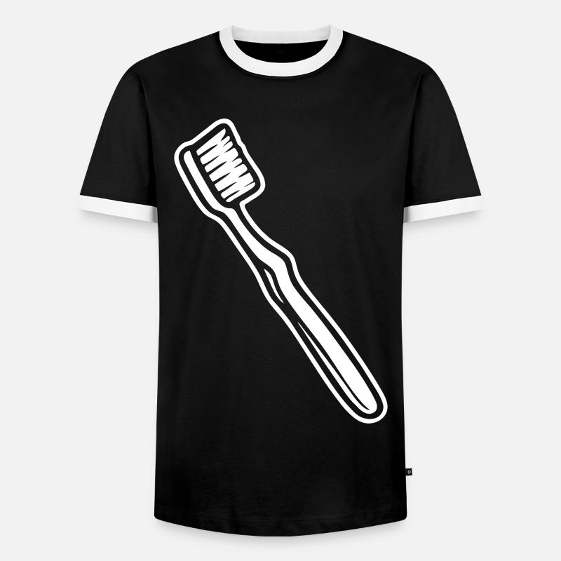 Toothbrush Design – Clean & Fun - Men's Ringer Shirt - black/white