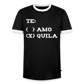 Tequila Te Amo Te Quiero / Idée cadeau - T-shirt contrasté Homme - noir/blanc - Devant - AI Model Female 172 light (172cm) & AI Model Male 178 light (178cm)