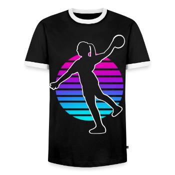 Handballeur Handballeur Femmes - T-shirt contrasté Homme - noir/blanc - Devant - AI Model Female 172 light (172cm) & AI Model Male 178 light (178cm)