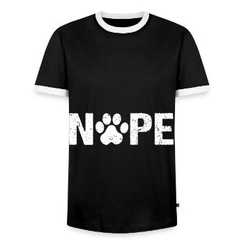 Nope Hund Hundepfote - Männer Kontrast-T-Shirt - Schwarz/Weiß - Vorne - AI Model Female 172 light (172cm) & AI Model Male 178 light (178cm)