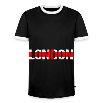 Londres Angleterre Flag City Londres - T-shirt contrasté Homme - noir/blanc - Devant - AI Model Female 172 light (172cm) & AI Model Male 178 light (178cm)