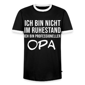Retraité retraite retraite papy papy - T-shirt contrasté Homme - noir/blanc - Devant - AI Model Female 172 light (172cm) & AI Model Male 178 light (178cm)