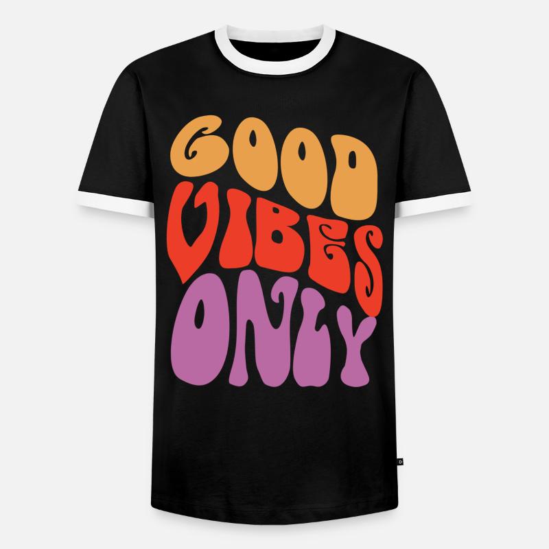 Good Vibes Only Retro - Men's Ringer Shirt - black/white