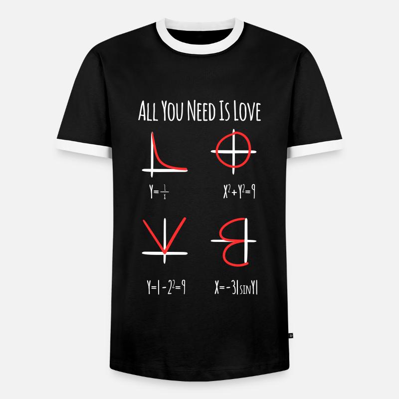 Math nerd teacher - Men's Ringer Shirt - black/white