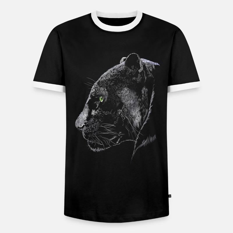 Panther - Männer Kontrast-T-Shirt - Schwarz/Weiß