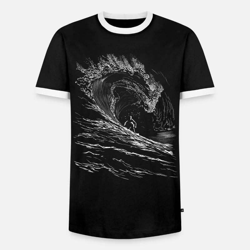 Surfing - Männer Kontrast-T-Shirt - Schwarz/Weiß