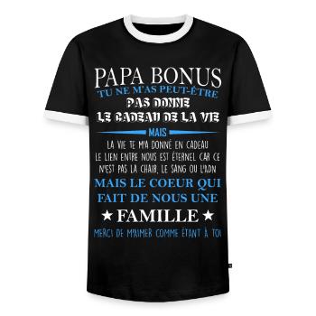 Papa bonus TU NE M’AS PEUT-ÊTRE PAS DONNE LE CADEA - T-shirt contrasté Homme - noir/blanc - Devant - AI Model Female 172 light (172cm) & AI Model Male 178 light (178cm)