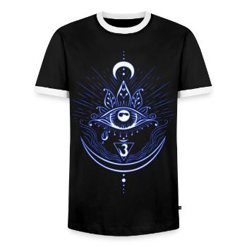 Dritte Auge Chakra Symbol Drittes Auge - Männer Kontrast-T-Shirt - Schwarz/Weiß - Vorne - AI Model Female 172 light (172cm) & AI Model Male 178 light (178cm)