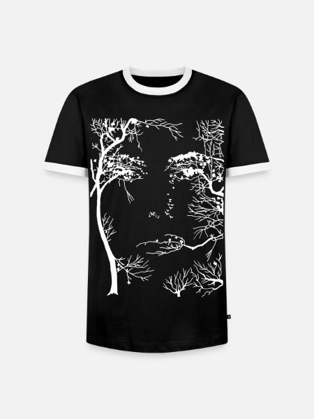 Face of the forest (white) - Men's Ringer Shirt - black/white