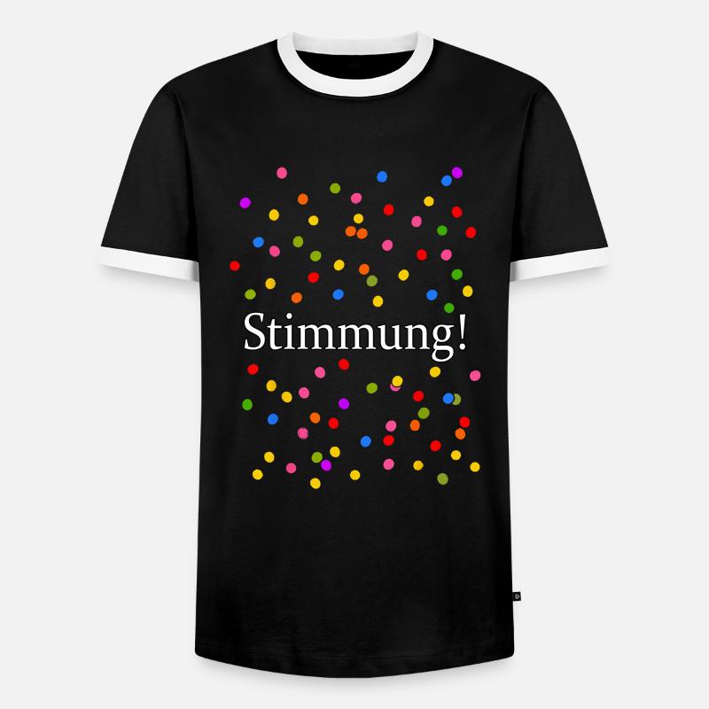Stimmung Konfetti Silvester Karneval Spruch - Männer Kontrast-T-Shirt - Schwarz/Weiß