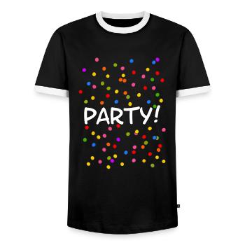 Party Konfetti Silvester Karneval - Männer Kontrast-T-Shirt - Schwarz/Weiß - Vorne - AI Model Female 172 light (172cm) & AI Model Male 178 light (178cm)