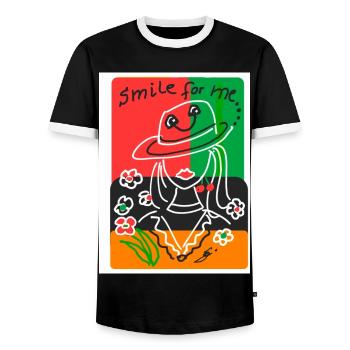 EC Woman I Positive Sayings I Mother's Day I Vacation - Men's Ringer Shirt - black/white - Front - AI Model Female 172 light (172cm) & AI Model Male 178 light (178cm)