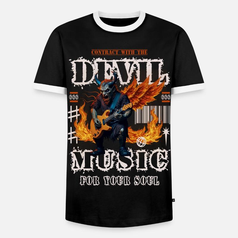Devil Rock Music - Men's Ringer Shirt - black/white