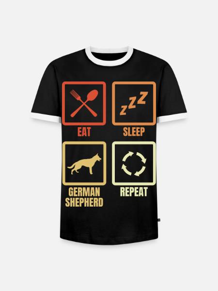 Eat Sleep Shepherd Dog Repeat - Men's Ringer Shirt - black/white