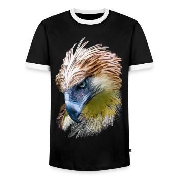 Adler - Männer Kontrast-T-Shirt - Schwarz/Weiß - Vorne - AI Model Female 172 light (172cm) & AI Model Male 178 light (178cm)