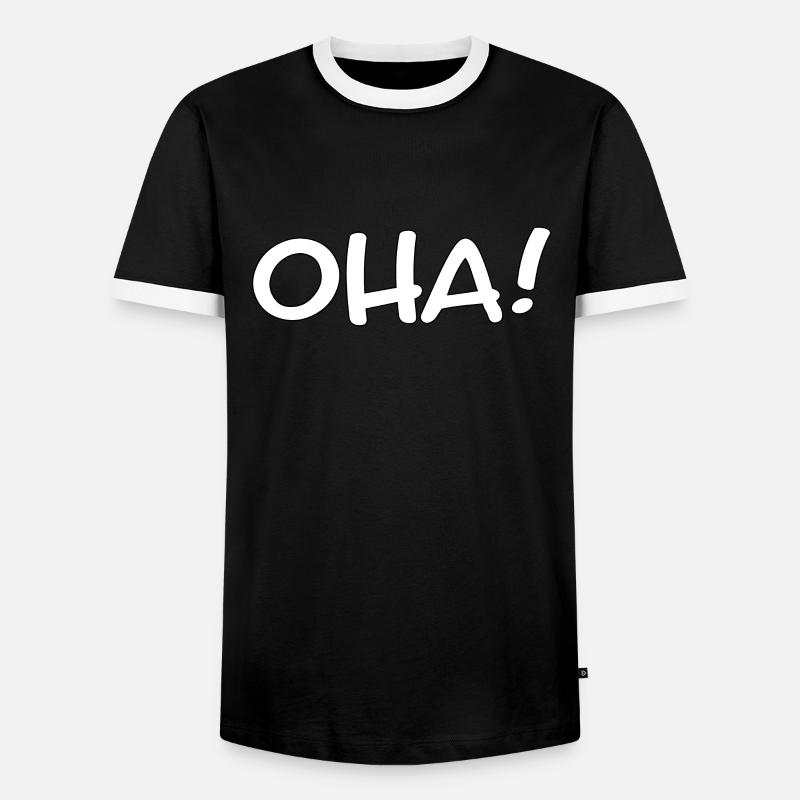 OHA! - Ausruf/lustiger Spruch - Männer Kontrast-T-Shirt - Schwarz/Weiß