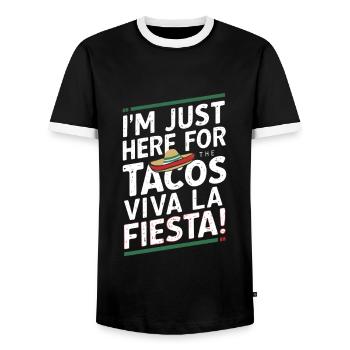 Viva la Fiesta - T-shirt contrasté Homme - noir/blanc - Devant - AI Model Female 172 light (172cm) & AI Model Male 178 light (178cm)