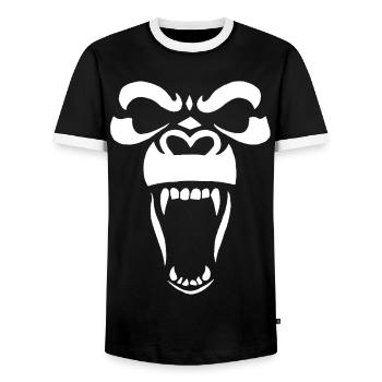 Gorille blanc - T-shirt contrasté Homme - noir/blanc - Devant - AI Model Female 172 light (172cm) & AI Model Male 178 light (178cm)