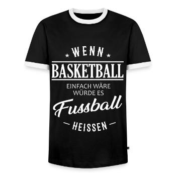 Si le basket-ball était facile - T-shirt contrasté Homme - noir/blanc - Devant - AI Model Female 172 light (172cm) & AI Model Male 178 light (178cm)
