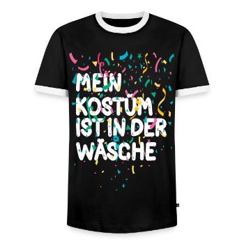 Mein Kostüm Wäsche Karneval Fasching lustiger Kost - Männer Kontrast-T-Shirt - Schwarz/Weiß - Vorne - AI Model Female 172 light (172cm) & AI Model Male 178 light (178cm)