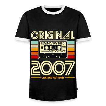 Original 2007 Vintage Cassette - T-shirt contrasté Homme - noir/blanc - Devant - AI Model Female 172 light (172cm) & AI Model Male 178 light (178cm)