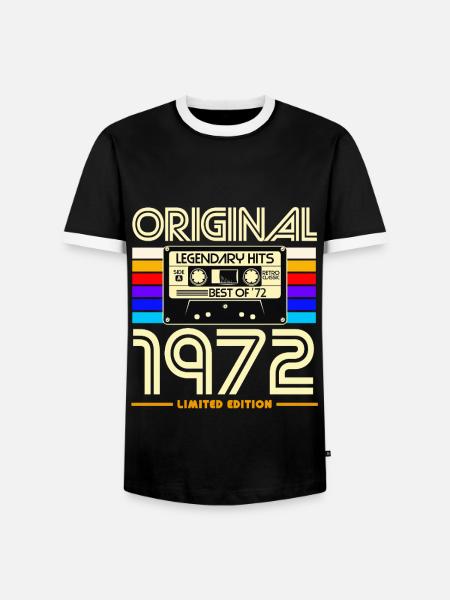1972 Limited Edition Cassette - Men's Ringer Shirt - black/white