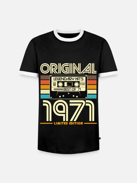Originale limitierte Retro-Kassette von 1971 - Männer Kontrast-T-Shirt - Schwarz/Weiß