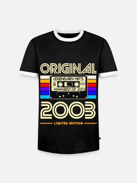 Originale limitierte Kassette von 2003 - Männer Kontrast-T-Shirt - Schwarz/Weiß