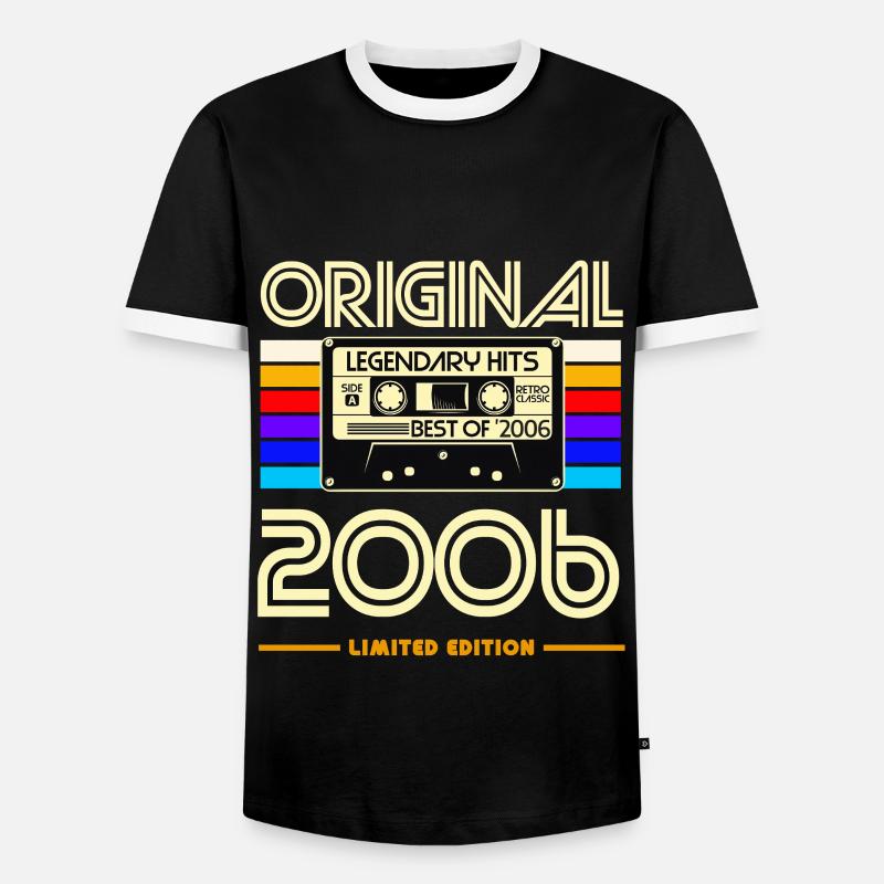 Original 2006 Retro Cassette - Men's Ringer Shirt - black/white