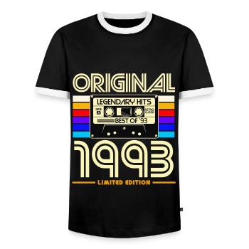 Original 1993 Édition Limitée - T-shirt contrasté Homme - noir/blanc - Devant - AI Model Female 172 light (172cm) & AI Model Male 178 light (178cm)