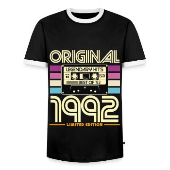 Original 1992 Edition Limitée Hits - T-shirt contrasté Homme - noir/blanc - Devant - AI Model Female 172 light (172cm) & AI Model Male 178 light (178cm)