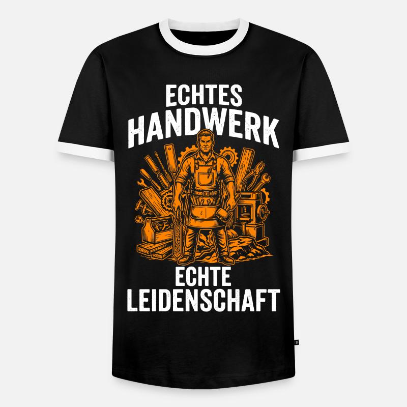 Echtes Handwerk Echte Leidenschaft Handwerker - Männer Kontrast-T-Shirt - Schwarz/Weiß