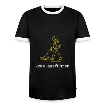 exe ausführen Sys ADMIN Systemadministrator Nerd - Männer Kontrast-T-Shirt - Schwarz/Weiß - Vorne - AI Model Female 172 light (172cm) & AI Model Male 178 light (178cm)