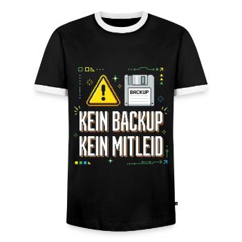 No Backup No Pity Shirt IT Admin Software - Men's Ringer Shirt - black/white - Front - AI Model Female 172 light (172cm) & AI Model Male 178 light (178cm)