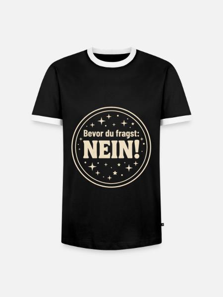 Bevor du fragst Nein ! - Männer Kontrast-T-Shirt - Schwarz/Weiß