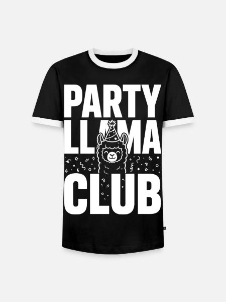 Party Llama Club – Feierlaune - Männer Kontrast-T-Shirt - Schwarz/Weiß