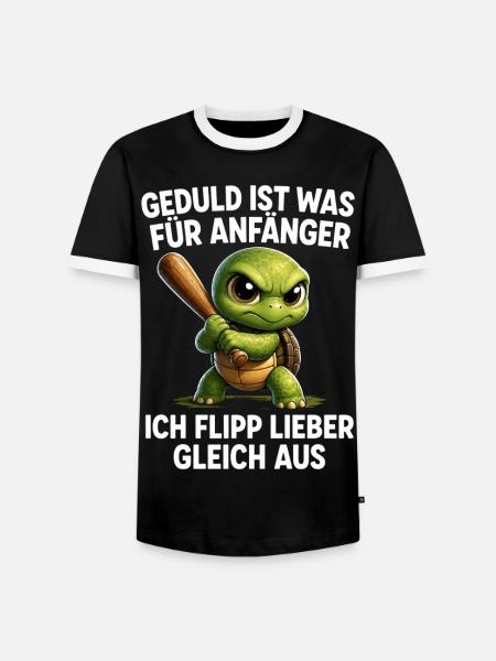 Aggressiv Schildkröte mit Baseballschläger - Männer Kontrast-T-Shirt - Schwarz/Weiß