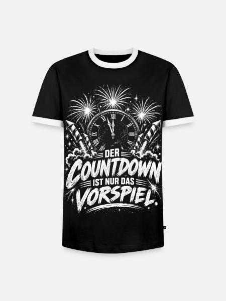 Countdown Feuerwerk Silvester - Männer Kontrast-T-Shirt - Schwarz/Weiß
