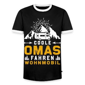 Coole Omas fahren Wohnmobil - Männer Kontrast-T-Shirt - Schwarz/Weiß - Vorne - AI Model Female 172 light (172cm) & AI Model Male 178 light (178cm)