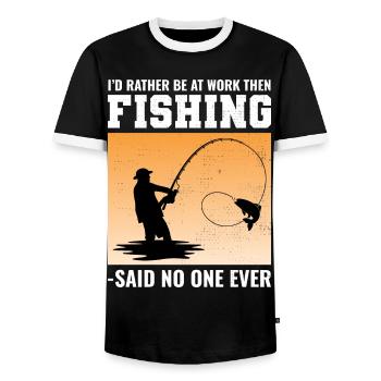 Pêcheur Amateur de poissons Pêcheurs Humour drôle - T-shirt contrasté Homme - noir/blanc - Devant - AI Model Female 172 light (172cm) & AI Model Male 178 light (178cm)