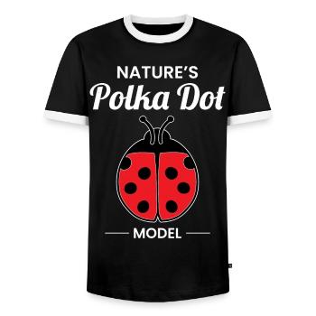 Marienkäfer Insektensammler Entomologie Entomologe - Männer Kontrast-T-Shirt - Schwarz/Weiß - Vorne - AI Model Female 172 light (172cm) & AI Model Male 178 light (178cm)
