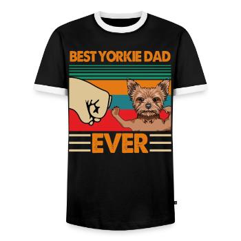 Bester Yorkie Vater aller Zeiten - Männer Kontrast-T-Shirt - Schwarz/Weiß - Vorne - AI Model Female 172 light (172cm) & AI Model Male 178 light (178cm)