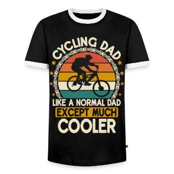 Mountainbike Mountainbiker Fahrrad Papa - Männer Kontrast-T-Shirt - Schwarz/Weiß - Vorne - AI Model Female 172 light (172cm) & AI Model Male 178 light (178cm)